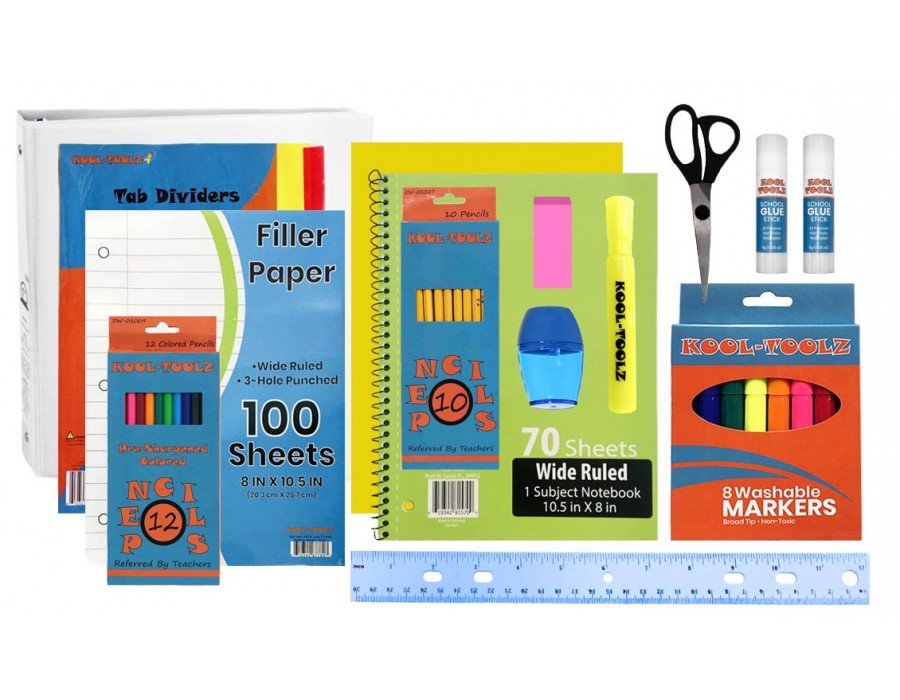 Wholesale 47 Piece School Supply Kit Elementary